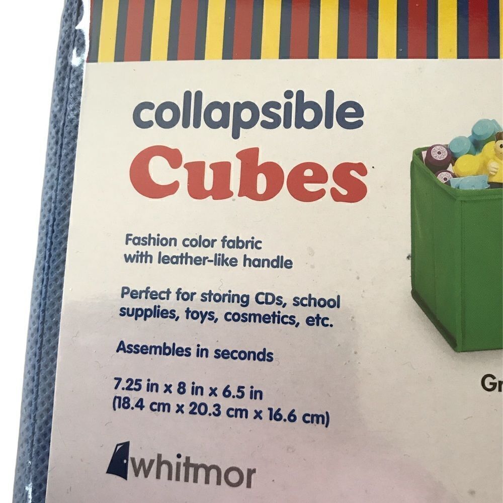 WHITMOR SET OF 2 COLLAPSIBLE CUBES FOR STORAGE! - Picture 3 of 8
